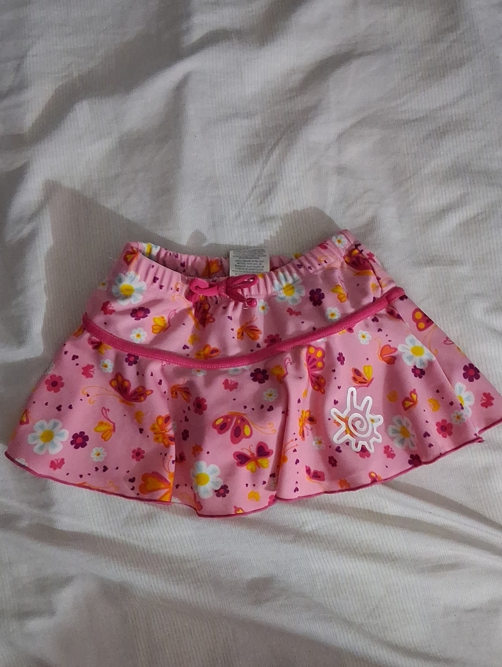 UV Skinz Skort Pink Butterfly Floral Ruffle Skirt